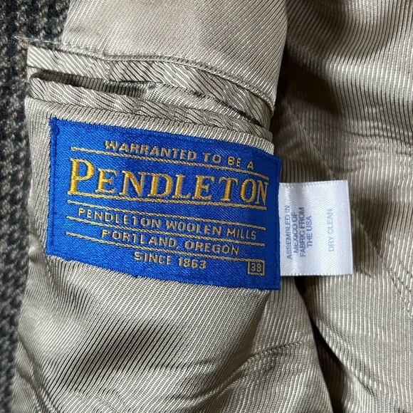 Pendleton 38R Wool Silk Blend Tweed Herringbone Twill Blazer Sport Coat - Picture 10 of 10